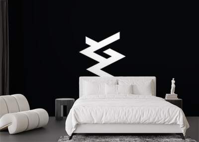 Minimal elegant monogram art logo. Outstanding professional trendy awesome artistic EZ ZE initial based Alphabet icon logo. Premium Business logo White color on black background Wall mural