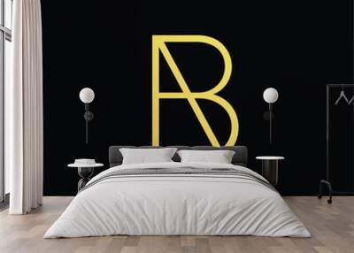 Outstanding professional elegant trendy awesome artistic black and gold color AB BA initial based Alphabet icon logo. Wall mural