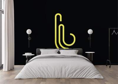 Outstanding professional elegant trendy awesome artistic black and gold color L LB BL initial based Alphabet icon logo. Wall mural