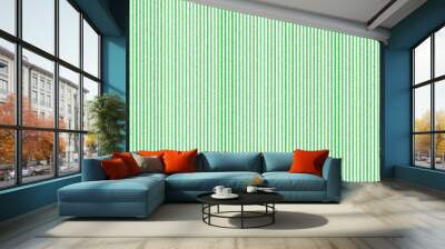 Abstract vector wallpaper with green strips. Seamless colored background. Geometric green pattern Wall mural