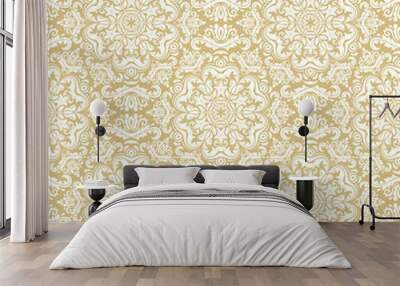 Orient classic pattern. Seamless abstract background with vintage elements. Orient background. Golden and white ornament for wallpaper and packaging Wall mural