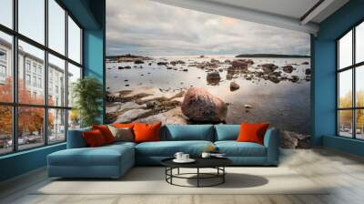 Nordic Cloudy Seaside Sunrise in Finland. Wall mural