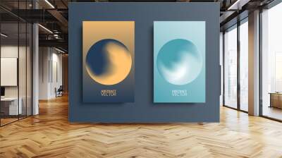 Abstract circle backgrounds set with modern abstract dark color gradient patterns. Colourful gradient orbs round shapes collection for your design. Vector illustration. Wall mural