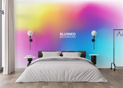 Blurred background with modern abstract blurred color gradient. Smooth template for your creative graphic design. Vector illustration. Wall mural