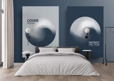 Brochure cover template layouts with gradient orbs round shapes. Futuristic abstract backgrounds with gradient sphere for your graphic design. Vector illustration. Wall mural