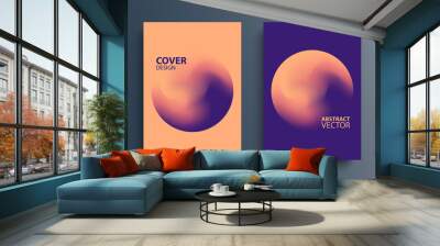 Brochure cover templates with gradient orbs round shapes. Futuristic abstract backgrounds with color gradient for your graphic design. Vector illustration. Wall mural