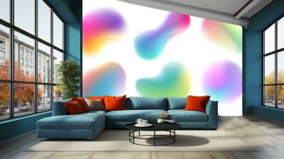 Liquid blurred shapes. Set of soft color gradient defocused shapes for your creative graphic design. Vector illustration. Wall mural