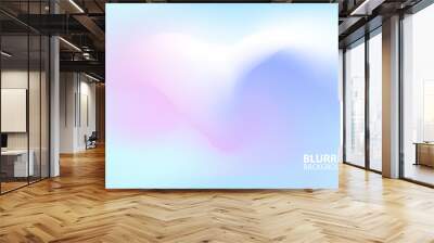 Springtime theme blurred background with modern abstract light blurred color gradient. Spring sky. Smooth template for your seasonal graphic design. Vector illustration. Wall mural