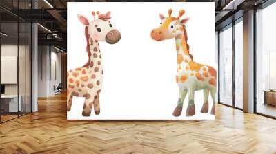 cute giraffe watercolour vector illustration Wall mural