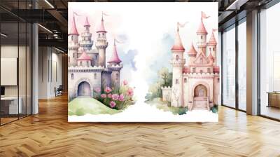 watercolor of castle vector illustration Wall mural