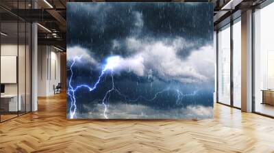 cloudy sky flashes and rain cloudy sky flashes and rain Wall mural