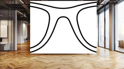 outline of a male pair of glasses with a white background- Wall mural