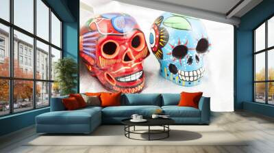 Ceramic skulls. Wall mural