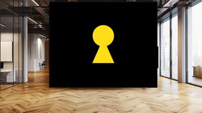 key hole vector with yellow design Wall mural