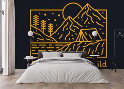 Take me to the wild monoline outdoor vector design Wall mural