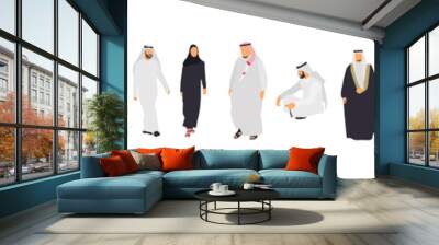 Arab people isolated characters. Flat illustration set - Vector Wall mural