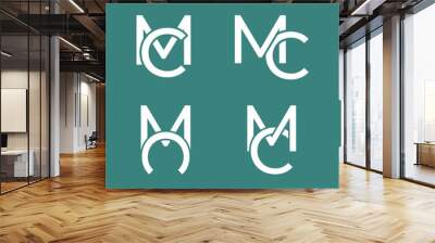 Set letter MA or AM logo letter monogram typhography initial Wall mural