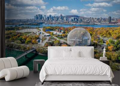 Montreal city in Canada autumn season colourful threes Wall mural