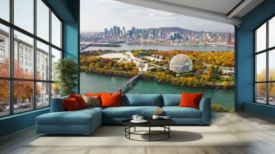 Montreal city in Canada autumn season colourful threes Wall mural