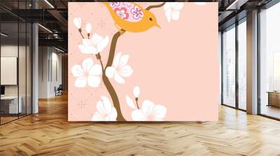 Blossom cherry branch 2 Wall mural