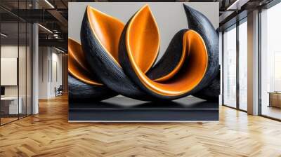 Abstract, contemporary sculpture with bold shapes and unconventional materials, high-quality, artistic expression Wall mural