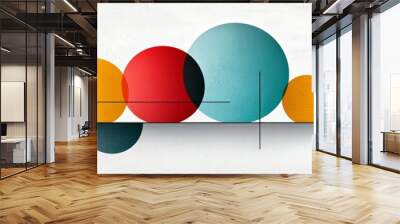 Abstract digital artwork with geometric shapes and a minimalist color palette, contemporary, visual simplicity Wall mural