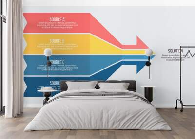 Business infographic. Arrow chart with 4 options. Vector template. Wall mural