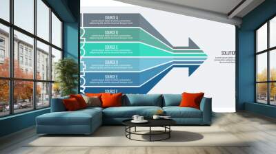 business infographic. arrow chart with 6 options. vector template. Wall mural