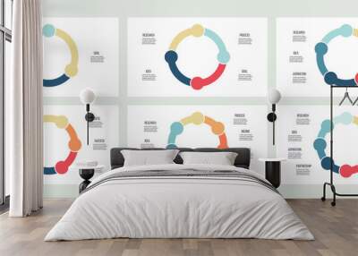 Business infographics. Circles with 3, 4, 5, 6, 7, 8 parts, options. Vector templates. Wall mural