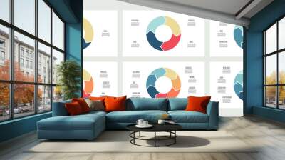 Business infographics. Circles with 3 - 8 parts, arrows. Vector templates. Wall mural