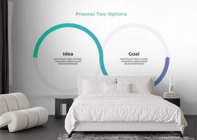 Business infographics. Timeline with 2 steps, options, circles. Vector template. Wall mural