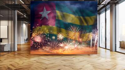 Fireworks and flag of Togo Wall mural