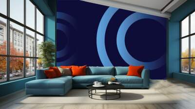 Abstract blue geometric lines glowing, modern shiny blue circle line pattern. Blue art abstract background Wall mural