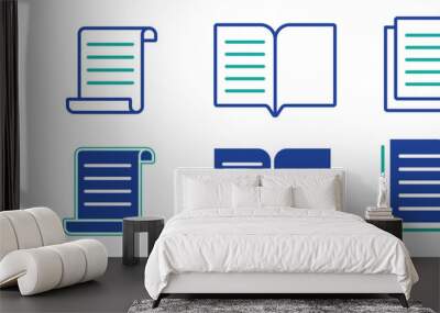 Guide booklet and user guidance reference icons. Vector book or information document web icons. stock vector. eps 10. 	 Wall mural