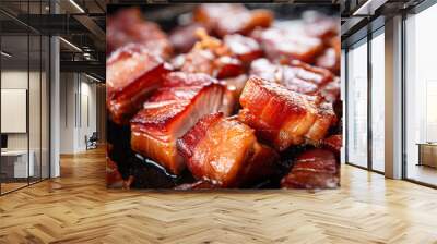 Close up of grilled pork belly meat Wall mural