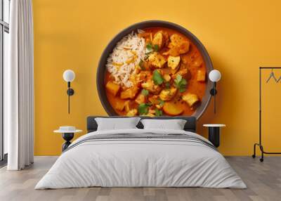 Top view of curry bowl Wall mural