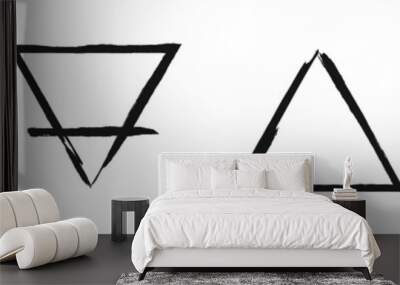 The glyphs of the four basic elements. Set of the Alchemical symbols. Black ink handwriting. Vector	 Wall mural