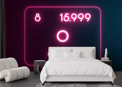 Modern periodic table Oxygen element neon text Illustration Wall mural