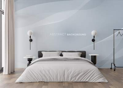 Abstract background with wave patterns in shades of gray. Smooth and clean lines. Wall mural