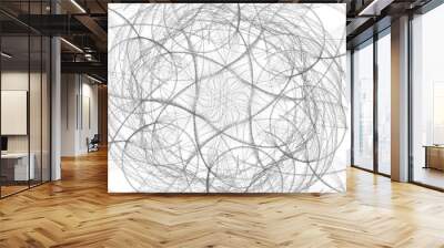 Fractal generated abstract gray and white shapes background Wall mural