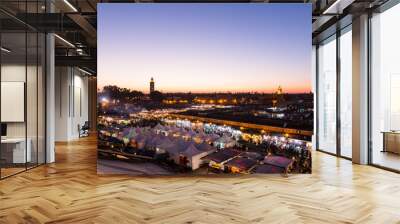 Largest night food market in the world, Marrakech, Morocco Wall mural