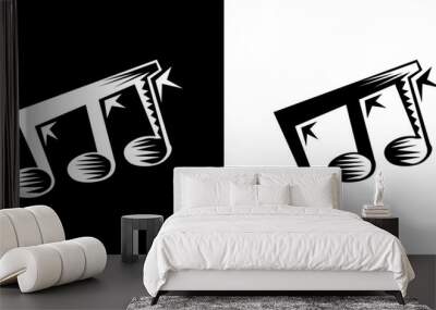 Bloc Note icon. Tone. Music icon. Sound icon. Black icon Wall mural