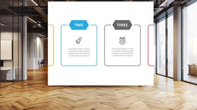 Design table template infographic vector element with 4 step concept and icons can be used for workflow, business information and web graphic design  Wall mural