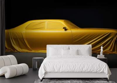 yellow cloth covering the car Wall mural