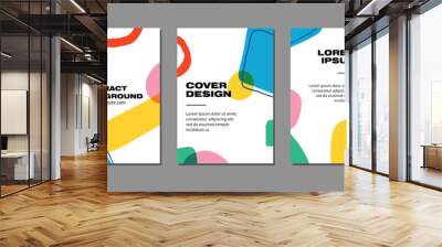 set of abstract covers with hand-drawn shape Wall mural