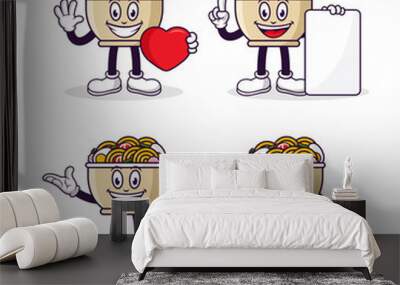 Mascot cartoon character ramen noodle design collection Wall mural