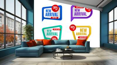 New arrival badge label sale banner promotion collection Wall mural