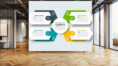 Business infographic template design icon 4 option or steps
 Wall mural