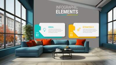 Business infographic template design icon 4 option or steps Wall mural