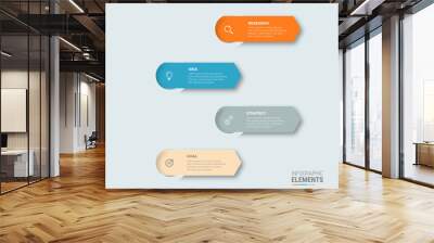 Business infographic template design icons 4 options or steps Wall mural